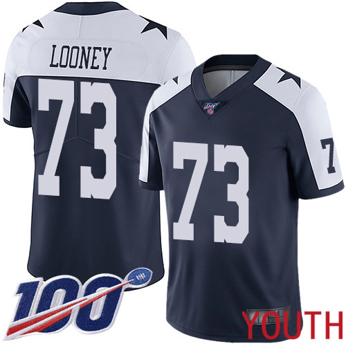 Youth Dallas Cowboys Limited Navy Blue Joe Looney Alternate #73 100th Season Vapor Untouchable Throwback NFL Jersey->youth nfl jersey->Youth Jersey
